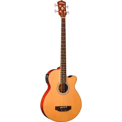 Washburn AB5K 4-String Acoustic Bass Guitar Natural Koa image 5