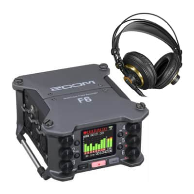 Zoom F6 6-Input / 14-Track Multi-Track Field Recorder with Studio Headphones image 1