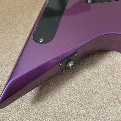 VINTAGE METAL AXXE XX REAPER FLYING V ELECTRIC GUITAR IN PURPLe image 12