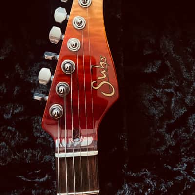 Suhr Modern Carve Top Desert Gradient Angel Quilt Mahogany Back, Cocobolo knobs and Covers image 4