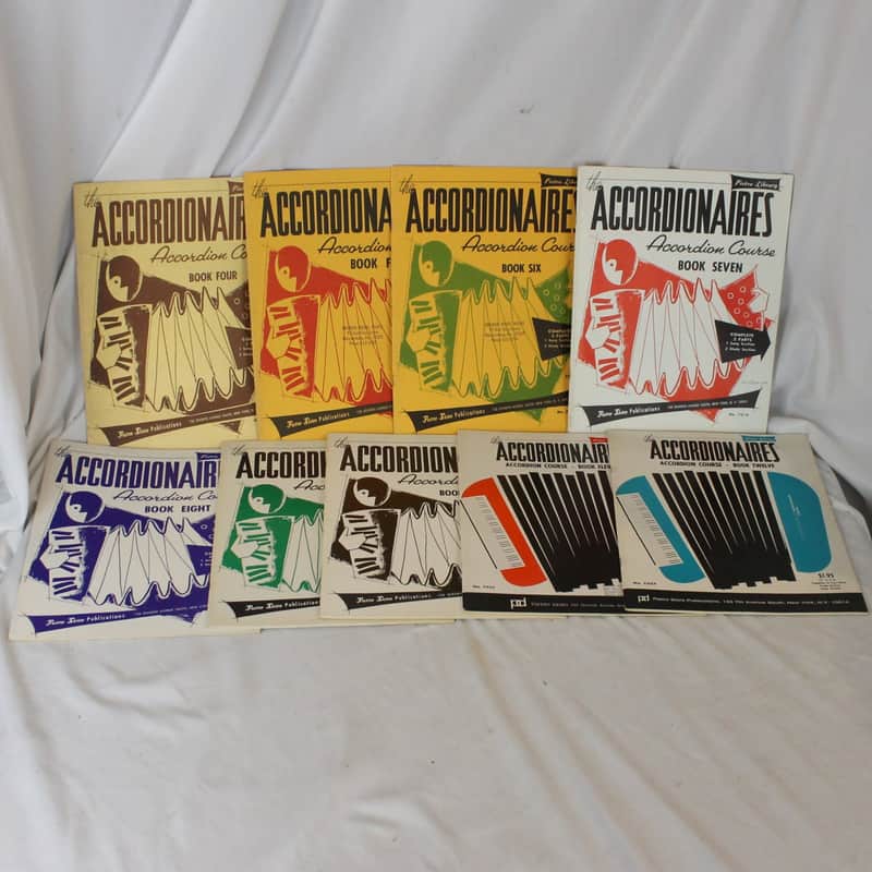 Lot of 9 Used Piano Accordion Method Books - The Accordionaires Accordion Course Books 4 through 12 image 1