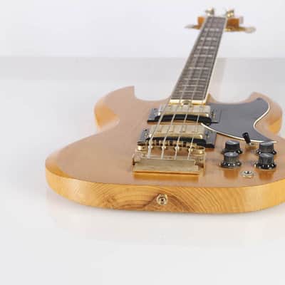 Vintage Wonder US SG Bass Natural Blonde electric bass guitar image 8