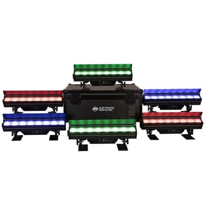 (6) American DJ ADJ ElectraPix Bar 8 Pak DMX RGBAL+UV Bar Lights w/ Flight Case image 9