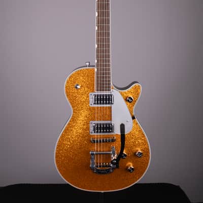 Gretsch G5230T Electromatic Sparkle Jet FT Single-Cut Bigsby - Gold Sparkle, Laurel FB image 2