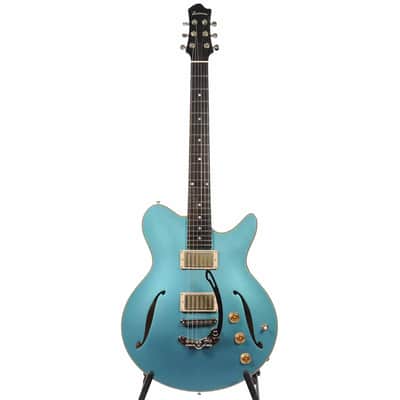 Eastman 2022 Romeo LA Semi-Hollow Electric Guitar with Case - Celestine Blue - Used image 2