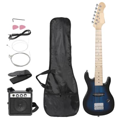 Electric Guitar With Amp Much More Guitar 30" Kids Blue Combo Accessory Kit image 1