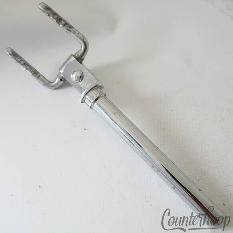 Pearl Double Tom Drum Dual L-Arms Mount Post Tube Bass Arm Chrome Vintage 60s image 1
