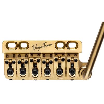 Vega Trem Ponte Tremolo Per Chitarra Elettrica 6 Viti   Dorato Satinato   Vt1 G Std image 2