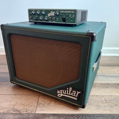 Aguilar Limited Edition Tone Hammer 500 Watt Bass Amp and SL112 Bass Cabinet in Racing Green - Matching Set - Mint! image 2