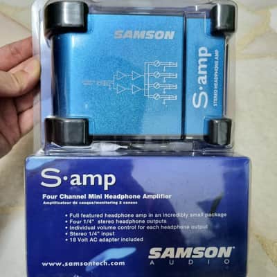 Samson S-Amp S Class Mini Stereo Headphone Amplifier 2010s - Blue/Black image 3