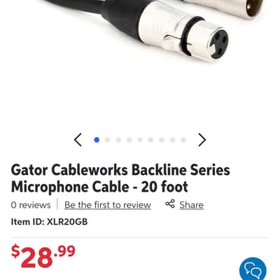 6 Gator Cableworks Backline Series Microphone Cables (6) - 20 Foot image 3