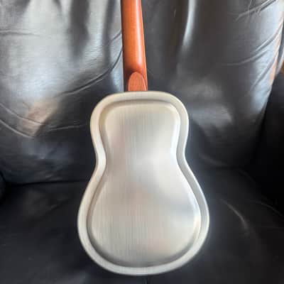 Gold Tone Concert ResoUkulele 2020’s - Polished satin silver colored brushed brass image 2