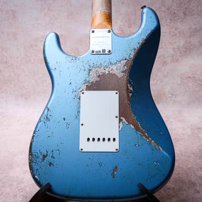 FENDER USA Custom Shop Ltd Red Hot Stratocaster Super Hvy Relic "Lake Placid Blue + Maple" (2024) image 16