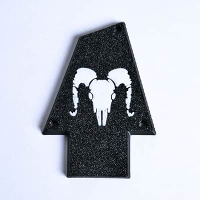 Custom Ibanez Truss Rod Cover for RG & JEM – Ram Skull (White & Black) image 12