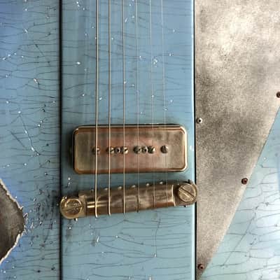 Loïc Le Pape Fire Steelbird Guitar Relic Blue image 2