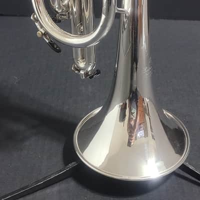 KANSTUL CUSTOM CLASS 3 VALVE SOPRANO G BUGLE , Mouthpiece & Case - Silver plated image 2