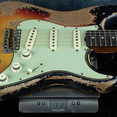 Fender Custom Shop Kyle McMillin Masterbuilt 61 Strat Super Heavy Relic 3 Tone Sunburst R148517 image 6