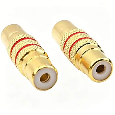 5Pcs RCA Female to Female Coupler Adapter Gold Plated Audio Video Connector image 3