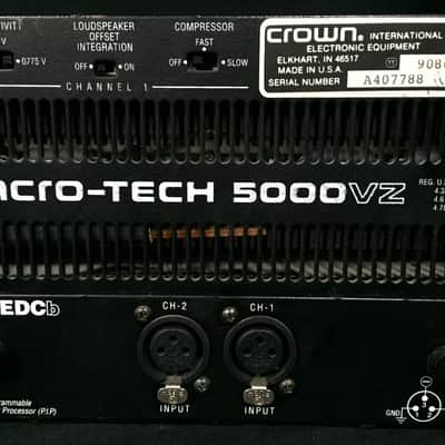 Crown Macro Tech 5000 VZ amp 2000 Black and Silver image 3