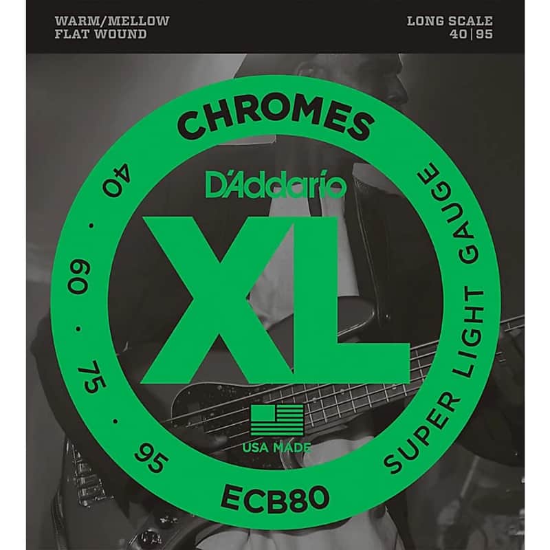 D'addario ECB80 40-95 Super Light, Long Scale, XL Chromes Bass Strings image 1