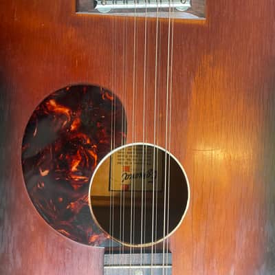Egmond 12 String Acoustic Guitar 1963 Dreadnought-Sunburst image 9