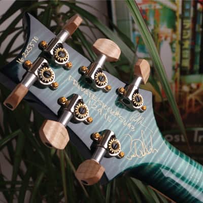 PRS 2016 Private Stock Custom 24 in Bahama Blue Smoked Burst w/Curly Maple Top, Swamp Ash Back & Backplates, Curly Maple Fretboard, Curly Maple Neck, Phase III Locking Tuners w/Curly Maple Buttons & Stained Curly Maple w/Paua Outline Inlays image 16