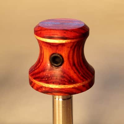 Handmade custom wood knob Cocobolo w/maple accent by D Huff Guitars image 3