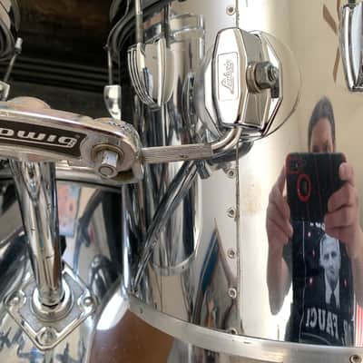 Ludwig 6 Piece Drum Set Chrome over Maple Shells Vintage Chrome O Wood late 70's Power Toms image 11
