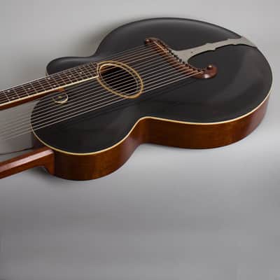 Gibson Style U Harp Guitar (1908), ser. #7554, Mark Leaf molded fiberglass hard shell case. image 7
