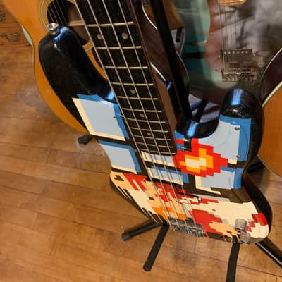 Super Mario Bros Squier by Fender Precision P Bass 1998 Hand Painted vintage design image 4
