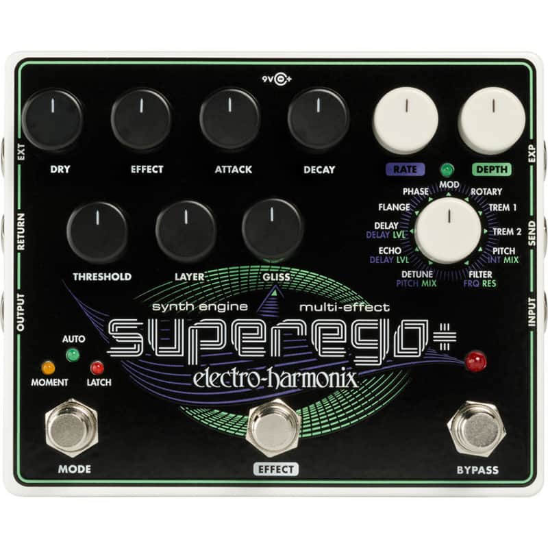 Electro-Harmonix Superego+ Freeze, Synth Engine & Multi-Effects Pedal with Power Supply (Superego+) image 1