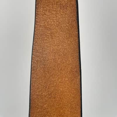 Vintage Handmade Wide Leather Guitar Strap – Brown 41” x 4” image 12