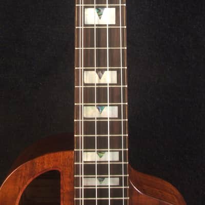 Handcrafted 5 String Baritone Ukulele, Curly Hawaiian Koa, Maple Leaf Inlay, Soft-bag, Bruce Wei UKB19-2009 image 8