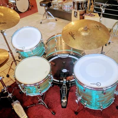 Q Drum Co. Copper 4pc Shell Pack Patina Drum Set image 3