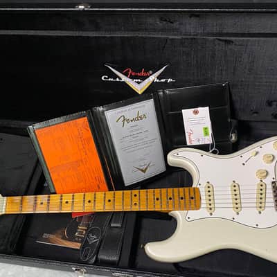 NEW! Fender Custom Shop Special Run '69 Stratocaster Journeyman Relic - Handwound P/U's - Aged Frost White Pearl - Reverse Headstock - 8lbs - Authorized Dealer - SUPER RARE! G07472 image 14