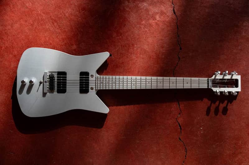 Obstructures aluminum guitar with EGC P90s 0.750 2022 - Raw image 1
