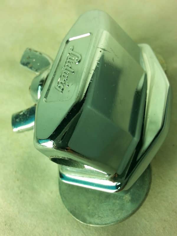 *Ludwig Tom Drum / Bass Spur / Cymbal Arm Mount Vintage Chrome Wing-Nut 60s VG+* image 1