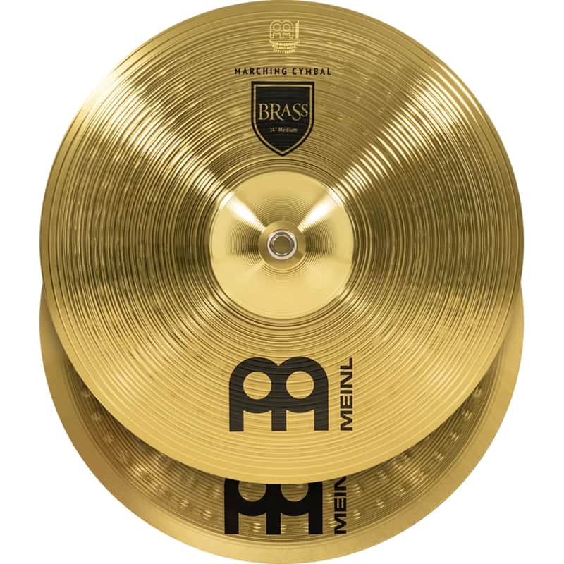Meinl Cymbals 14” Marching Cymbal Pair with Straps - Brass Alloy Traditional Finish (MA-BR-14M) image 1