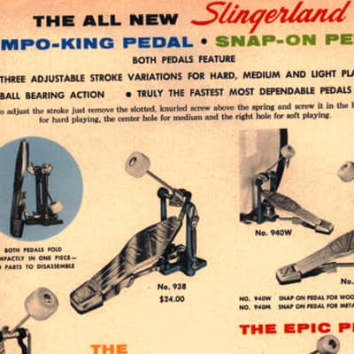 1960s Slingerland No. 940M Snap On Tempo-King Bass Drum Pedal Jet 20N image 13