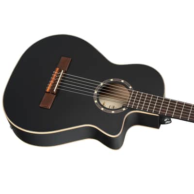 Ortega RCE125SBK-3/4 Family Series Spruce Top Thinline Body Cutaway 3/4 Size Nylon 6-String Classical Acoustic-Electric Guitar w/Gig Bag image 10