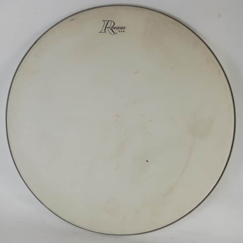 Rogers 18"White Coated Floor Tom Drum Head Big R Vintage70s Fullerton,CA Era USA image 1