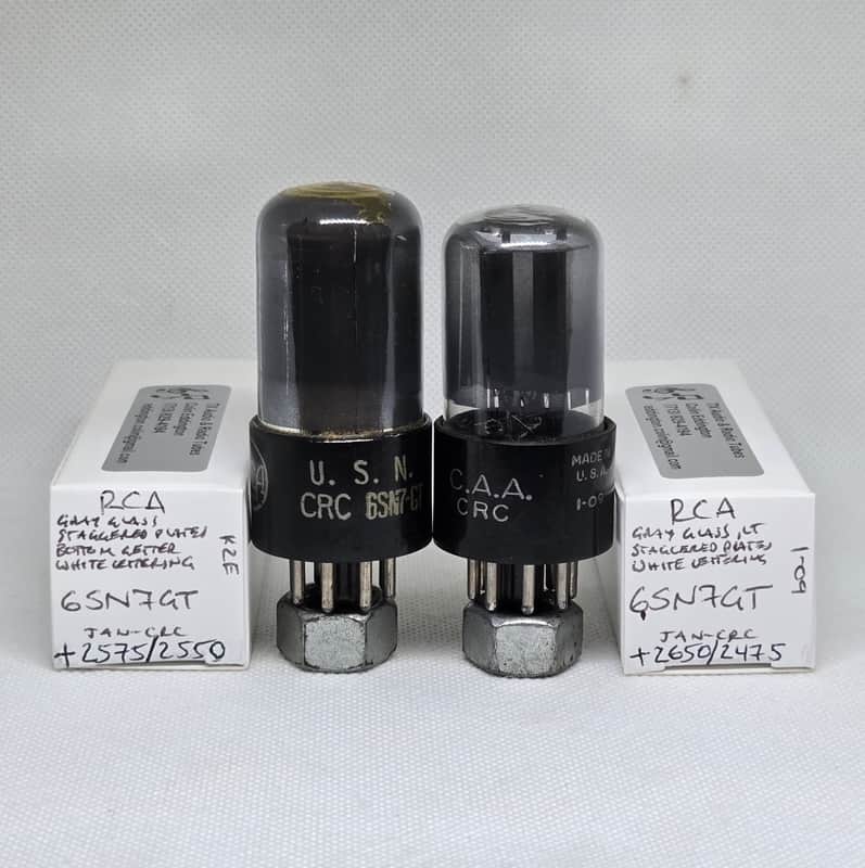 RCA JAN CRC 6SN7GT Gray Glass Well Matched (6.6%) Pair NOS 6SN7 image 1