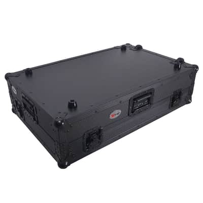 Pro X ATA Flight Style Road Case For Pioneer DDJ-REV5 DJ Controller with Laptop Shelf 1U Rack Space Wheels and LED Black Finish image 9