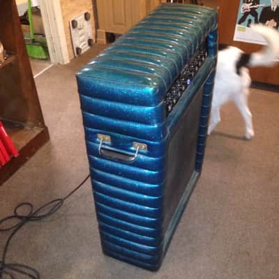 Kustom 150 4x10 combo 70's Green Sparkle Tuck & Roll image 6