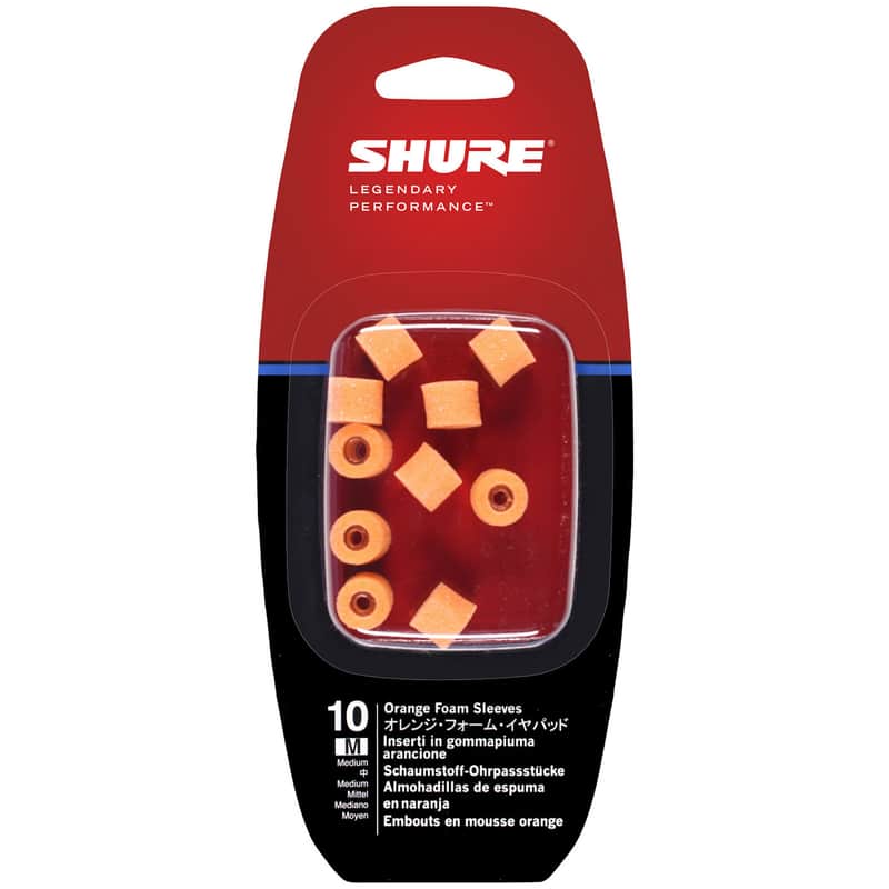 Shure EAORF2-10M Foam Sleeves for E2 Earphones - Medium (10-Pack) image 1