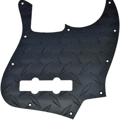 Jazz Style Bass Diamond Aluminum Pickguard & Control Plate - Black image 2