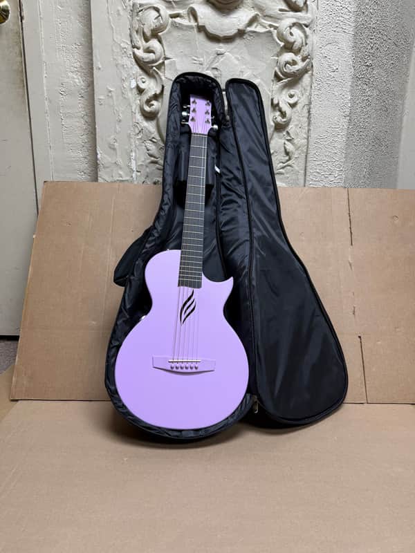 Enya Nova Go Carbon Fiber Acoustic-Electric Guitar – Lavender Purple w/ Gig Bag – B-Stock image 1