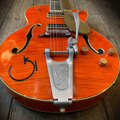 2017 Gretsch USA Custom Shop G6120WCST in Orange with orig. hard shell case and case candy image 19