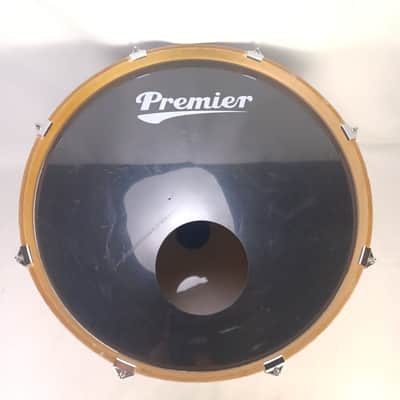 Premier Cabria 18x22" Red Cherry/Black Fade Bass Drum 2000s Kick 8Lug Wood Hoops image 6