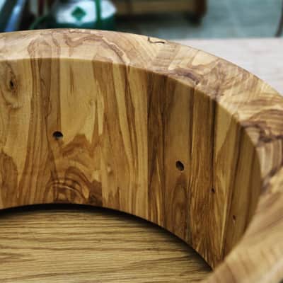 HHG Drums 14x7- 32mm Thick Contoured Ash Stave Snare(This Shell Completed With Your Choice Of Hardware) 2021 Electric Blue High Gloss Lacquer image 12